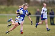 12 March 2016; Grace Kelly, St Patrick's College, in action against Niamh Mackey, Mary Immaculate College Limerick. Giles Cup Final 2016 - St Patrick's College, Drumcondra v Mary Immaculate College, Limerick. John Mitchels GAA Club, Tralee, Co. Kerry. Picture credit: Brendan Moran / SPORTSFILE