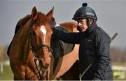 14 March 2016; Ruby Walsh, with Annie Power, on the gallops ahead of the Cheltenham Racing Festival 2016. Prestbury Park, Cheltenham, Gloucestershire, England. Picture credit: Cody Glenn / SPORTSFILE