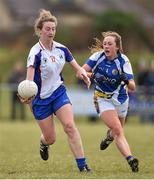 12 March 2016; Fiona Morrissey, Mary Immaculate College Limerick, in action against Siofra Cleary, St Patrick's College. Giles Cup Final 2016 - St Patrick's College, Drumcondra v Mary Immaculate College, Limerick. John Mitchels GAA Club, Tralee, Co. Kerry. Picture credit: Brendan Moran / SPORTSFILE
