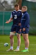 15 March 2016; Ireland's Jamie Heaslip, left, and Ian Madigan in conversation during squad training. Carton House, Maynooth, Co. Kildare. Picture credit: Ramsey Cardy / SPORTSFILE