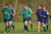 15 March 2016; Ireland players, from left, Jonathan Sexton, Rhys Ruddock, Cian Healy, Craig Gilroy and Finlay Bealham during squad training. Carton House, Maynooth, Co. Kildare. Picture credit: Ramsey Cardy / SPORTSFILE