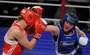 5 March 2010; Kelly Harrington, West Finglas, right, in action against Jessica Lyons, St Francis, Limerick, during their elite women's 69kg final bout. National Men's & Women's Elite National Championships 2010 Finals - Friday, National Stadium, Dublin. Picture credit: Stephen McMahon / SPORTSFILE