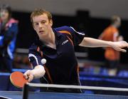 6 March 2010; Peter Graham, Croix Rousse, who was beaten by John Murphy in the 5th set of the quarter-final of the Butterfly National Senior Table Tennis Championships, DCU, Glasnevin, Co. Dublin. Picture credit: Ray McManus / SPORTSFILE