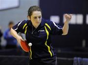 6 March 2010; Ashley Givan, Clogher, on her way to beating Rebecca Kenny, 3-0 in the final. Butterfly National Senior Table Tennis Championships, DCU, Glasnevin, Co. Dublin. Picture credit: Ray McManus / SPORTSFILE