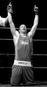 6 March 2010; Ray Moylette, St Annes Westport, celebrates his victory over Stephen Donnelly, All Saints, following their men's elite 64kg bout. Men's Elite & Women's Novice National Championships 2010 Finals - Saturday Evening Session, National Stadium, Dublin. Picture credit: Stephen McCarthy / SPORTSFILE