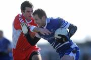 7 March 2010; Vincent Corey, Monaghan, in action against Justin McMahon, Tyrone. Allianz GAA Football National League, Division 1, Round 3, Monaghan v Tyrone, Inniskeen GAA Grounds, Inniskeen, Co. Monaghan. Picture credit: Brian Lawless / SPORTSFILE