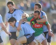 7 March 2010; Bernard Brogan, Darren Magee and Conal Keaney, Dublin, in action against Trevor Mortimer, Mayo. Allianz GAA Football National League Division 1 Round 3, Mayo v Dublin, McHale Park, Castlebar, Co. Mayo. Picture credit: Ray Ryan / SPORTSFILE