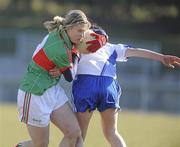 7 March 2010; Cora Staunton, Mayo, in action against Elanna Hackett, Monaghan. Bord Gais Energy Ladies National Football League Division 1 Round 4, Monaghan v Mayo Emyvale, Co. Monaghan. Picture credit: Oliver McVeigh / SPORTSFILE