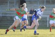 7 March 2010; Edel Byrne, Monaghan, in action against Martha Carter, Mayo. Bord Gais Energy Ladies National Football League Division 1 Round 4, Monaghan v Mayo Emyvale, Co. Monaghan. Picture credit: Oliver McVeigh / SPORTSFILE