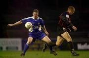 27 April 2001; Shane Bradley of Finn Harps in action against Glen Crowe of Bohemians during the Eircom League Premier Division match between Bohemians and Finn Harps at Dalymount Park in Dublin. Photo by David Maher/Sportsfile