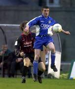 27 April 2001; Johhny Kenny of Finn Harps in action against Simon Webb of Bohemians during the Eircom League Premier Division match between Bohemians and Finn Harps at Dalymount Park in Dublin. Photo by David Maher/Sportsfile