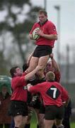 28 April 2001; Gary Longwell of Ballymena takes the ball in the line-out during the AIB League Rugby Division One match between Ballymena v Young Munster at Ballymena Rugby Club in Antrim. Photo by Matt Browne/Sportsfile