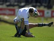 28 April 2001; David Wallace of Garryowen is tackled by John Barfoot of Galwegians during the AIB All-Ireland League Rugby Division 1 match between Garryowen v Galwegians at Garryowen RFC in Dooradoyle, Limerick. Photo by Brendan Moran/Sportsfile