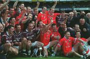 29 April 2001; Westmeath players celebrate with the cup after the Allianz GAA National Football League Division 2 Final match between Westmeath and Cork at Croke Park in Dublin. Photo by Pat Murphy/Sportsfile
