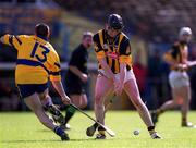 29 April 2001; Derek Lyng of Kilkenny in action against Barry Murphy of Clare during the Allianz GAA National Hurling League Division 1 Semi-Final match between Clare and Kilenny at Semple Stadium in Thurles, Tipperary. Photo by Brendan Moran/Sportsfile