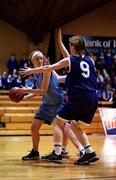 2 May 2001; Geraldine Tierney of Our Lady of Lourdes in action against Amanda Casey of Our Lady's Castleblayney during the Cadbury's TimeOut All Ireland Senior B Schools Final match between Our Lady of Lourdes Wexford and Our Lady's Castleblayney at the National Basketball Arena in Tallaght, Dublin. Photo by Brendan Moran/Sportsfile