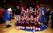 1 May 2001; The Loreto Abbey players celebrate after the Cadbury's Time Out All Ireland Schools &quot;C&quot; Final between Loreto Abbey Dalkey, Dublin, and Scoil Dara Kilcock, Kildare at the National Basketball Arena in Tallaght, Dublin. Photo by Brendan Moran/Sportsfile