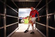 4 May 2001; Richie Foran of Shelbourne at the launch of their new Umbro home playing kit at Tolka Park in Dublin. Photo by David Maher/Sportsfile