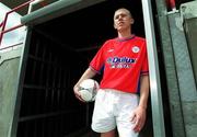 4 May 2001; Richie Foran of Shelbourne at the launch of their new Umbro home playing kit at Tolka Park in Dublin. Photo by David Maher/Sportsfile