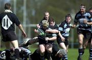 5 May 2001; David Quinlan of Shannon is tackled by Russell Nelson of Ballymena during the AIB All-Ireland League Division 1 match between Ballymena and Shannon at Ballymena Rugby Club in Antrim. Photo by Matt Browne/Sportsfile