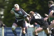 5 May 2001; Anthony Foley of Shannon is tackled by Jason Taggart of Ballymena during the AIB All-Ireland League Division 1 match between Ballymena and Shannon at Ballymena Rugby Club in Antrim. Photo by Matt Browne/Sportsfile