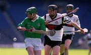 5 May 2001; Andrew O'Shaughnessy of St Colman's in action against Joseph O'Leary of Gort Community School during the All-Ireland Colleges Senior 'A' Final match between Gort Community School and St Colman's Fermoy at Croke Park in Dublin. Photo by Pat Murphy/Sportsfile