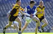 5 May 2001; Nicholas Joyce of St Jarlath's Tuam in action against Kevin Slattery, left, and Paul Quinn of St Patrick's, Navan during the All-Ireland Colleges Football Final match between St Jarlath's, Tuam and St Patrick's Navan at Croke Park in Dublin. Photo by Ray McManus/Sportsfile