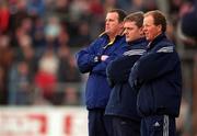 28 April 2001; Tipperary manager Nicky English, centre, with selectors Ken Hogan, left, and Jack Bergin during the Allianz GAA National Hurling League Division 1 Semi-Final match between Galway and Tipperary at Cusack Park in Ennis, Clare. Photo by Brendan Moran/Sportsfile