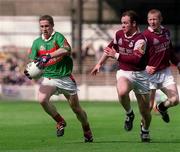 29 April 2001; Stephen Cordan of Mayo in action against John Divilly of Galway during the Allianz GAA National Football League Division 1 Final match betweem Mayo and Galway at Croke Park in Dublin. Photo by Pat Murphy/Sportsfile