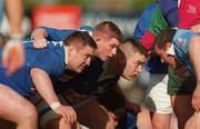 2 May 2001; The St Mary's College front row, from left, Dave Clare, Peter Smyth and Peter Tucker during the AIB All-Ireland League Division 1 match between St Mary's College and Garryowen at Templeville Road in Dublin. Photo by Matt Browne/Sportsfile