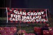 27 April 2001; Bohemians fans show their support for Glen Crowne on his inclusion in the Republic of Ireland squad at the Eircom League Premier Division match between Bohemians and Finn Harps at Dalymount Park in Dublin. Photo by David Maher/Sportsfile