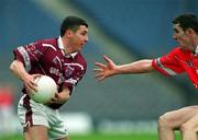 29 April 2001; David Mitchell of Westmeath is challenged by Graham Canty of Cork during the Allianz GAA National Football League Division 2 Final match between Westmeath and Cork at Croke Park in Dublin. Photo by Ray McManus/Sportsfile