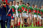 29 April 2001; The Mayo team in the pre-match parade before the Allianz GAA National Football League Division 1 Final match betweem Mayo and Galway at Croke Park in Dublin. Photo by Ray McManus/Sportsfile