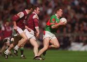29 April 2001; David Brady of Mayo in action against John Divilly of Galway during the Allianz GAA National Football League Division 1 Final match betweem Mayo and Galway at Croke Park in Dublin. Photo by Ray Lohan/Sportsfile