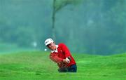 11 May 2001; Joe McDermott plays out of the bunker on to the 2nd green during the AIB Irish Seniors Open at Powerscourt Golf Club in Wicklow. Photo by Matt Browne/Sportsfile