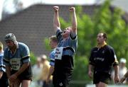 12 May 2001; Peter Bracken of Galwegians celebrates victory at the final whistle at the AIB All-Ireland League Division 1 match between Galwegians and Buccaneers at Crowley Park in Galway. Photo by Damien Eagers/Sportsfile