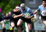 12 May 2001; Mark McConnell of Galwegians is tackled by Ian Dillon of Buccaneers during the AIB All-Ireland League Division 1 match between Galwegians and Buccaneers at Crowley Park in Galway. Photo by Damien Eagers/Sportsfile