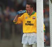 13 May 2001; Paudge McGrath of Carlow takes a drink during the Bank of Ireland Leinster Senior Football Championship First Round match between Carlow and Wicklow at St Conleth's Park in Newbridge, Kildare. Photo by Matt Browne/Sportsfile