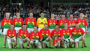 13 May 2001; The Carlow team before the Bank of Ireland Leinster Senior Football Championship First Round match between Carlow and Wicklow at St Conleth's Park in Newbridge, Kildare. Photo by Matt Browne/Sportsfile