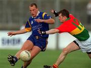 13 May 2001; Brendan O Hannaidh of Wicklow in action against Mark Carpenter of Carlow during the Bank of Ireland Leinster Senior Football Championship First Round match between Carlow and Wicklow at St Conleth's Park in Newbridge, Kildare. Photo by Matt Browne/Sportsfile