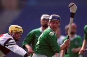 5 May 2001; Seamus Stack of St Colman's clears under pressure from Cathal Connolly of Gort Community School during the All-Ireland Colleges Senior 'A' Final match between Gort Community School and St Colman's Fermoy at Croke Park in Dublin. Photo by Ray McManus/Sportsfile