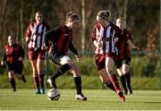 15 March 2016; Emma Hansberry, IT Carlow, in action against Lisa Casserly, NUI Galway. WSCAI Premier Division Final, IT Carlow v NUI Galway, University of Limerick, Limerick. Picture credit: Sam Barnes / SPORTSFILE