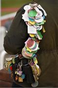 16 March 2016; A general view of racegoer and Halifax, England, native Ian Abbott's race badges ahead of day 2 of the races. Abbott has been attending the Cheltenham Festival since 1979. Prestbury Park, Cheltenham, Gloucestershire, England. Picture credit: Cody Glenn / SPORTSFILE