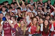 16 March 2016; Colaiste Iognaid supporters cheer on their team. 2016 Top Oil Schools Senior Cup Final, Colaiste Iognaid v Garbally College, The Sportsground, College Road, Galway. Picture credit: David Maher / SPORTSFILE