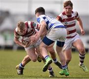 16 March 2016; Ryan Hunt, Colaiste Iognaid, is tackled by Colm O'Brien, Garbally College. 2016 Top Oil Schools Senior Cup Final, Colaiste Iognaid v Garbally College, The Sportsground, College Road, Galway. Picture credit: David Maher / SPORTSFILE