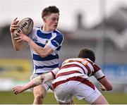 16 March 2016; Colm Reilly, Garbally College, is tackled by Cillian McCabe, Colaiste Iognaid. 2016 Top Oil Schools Senior Cup Final, Colaiste Iognaid v Garbally College, The Sportsground, College Road, Galway. Picture credit: David Maher / SPORTSFILE
