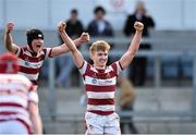 16 March 2016;  Colaiste Iognaid captain Morgan Codyre and team-mate Ross Gorey, left, celebrate at the final whistle. 2016 Top Oil Schools Senior Cup Final, Colaiste Iognaid v Garbally College, The Sportsground, College Road, Galway. Picture credit: David Maher / SPORTSFILE