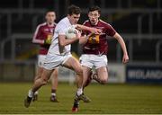 16 March 2016; Con Kavanagh, Kildare, in action against Daire Conway, Westmeath. EirGrid Leinster GAA Football U21 Championship, Semi-Final, Westmeath v Kildare, O'Moore Park, Portlaoise, Co. Laois. Picture credit: Matt Browne / SPORTSFILE
