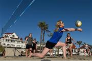 16 March 2016; Angela Walsh, Cork, playing volleyball during beachside activities on Coronado Beach on Coronado Island. TG4 Ladies Football All-Star Tour. San Diego, California, USA. Picture credit: Brendan Moran / SPORTSFILE