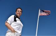 16 March 2016; Visiting Mount Soledad during a tour of the city of San Diego is Tracey Rivera, President, Na Fianna Ladies GAC, San Diego. TG4 Ladies Football All-Star Tour. San Diego, California, USA. Picture credit: Brendan Moran / SPORTSFILE